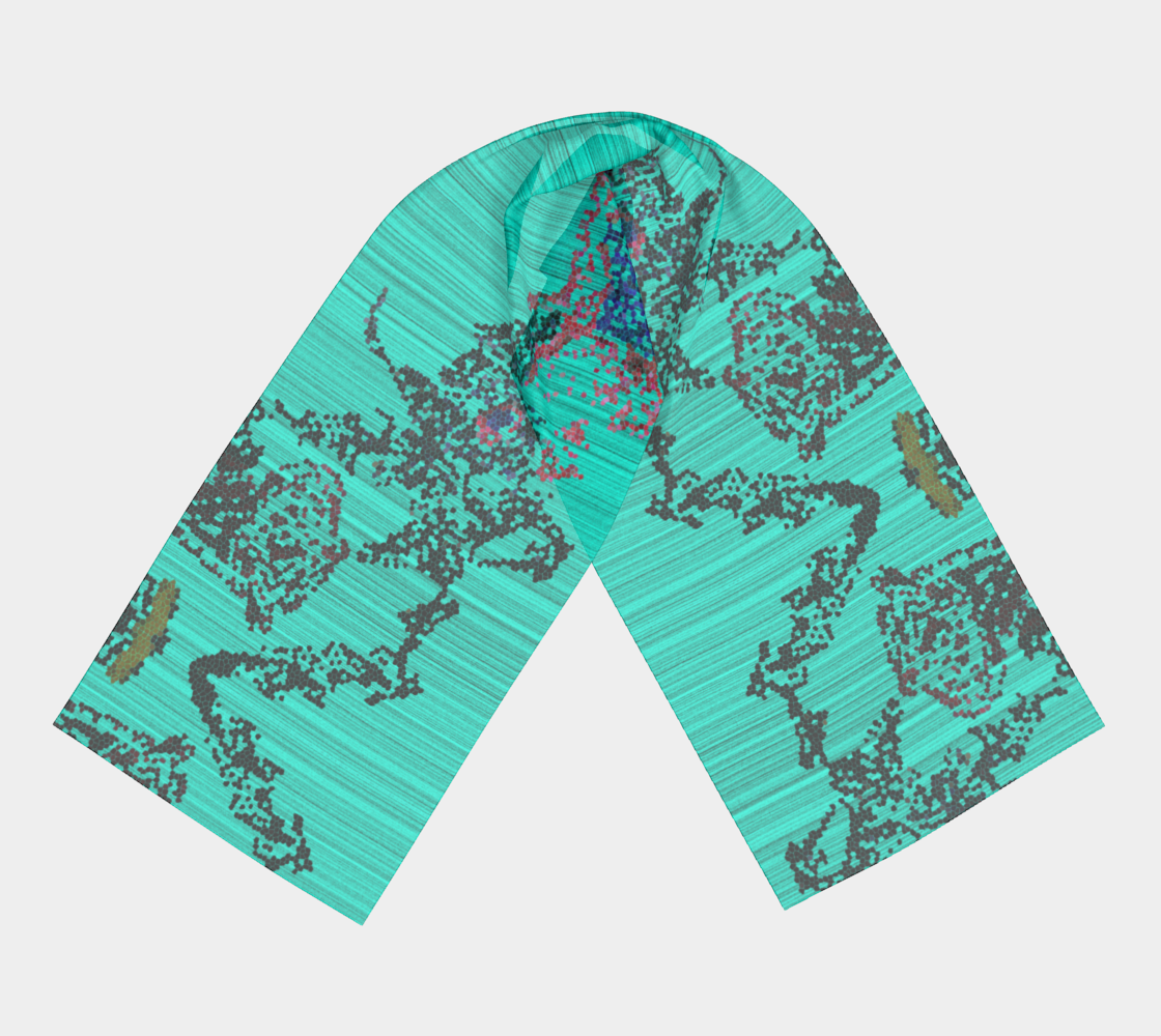 Foulard bleu au grain pixellisé