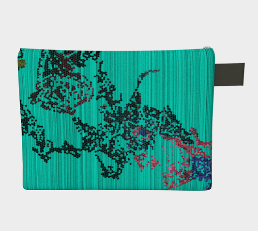 Trousse de maquillage aux couleurs bleues pixellisées