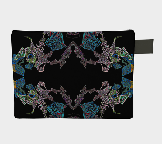 Trousse de maquillage, motif tribal abstrait