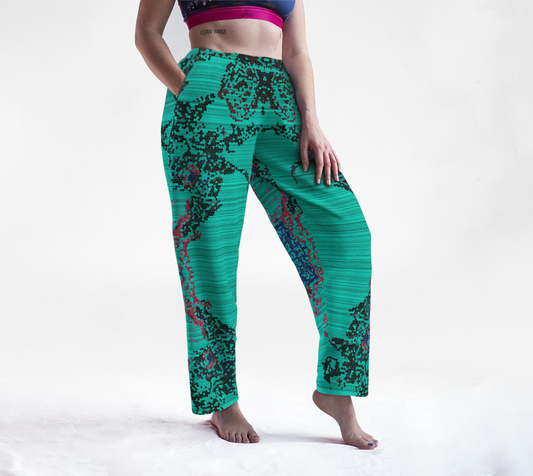 Pantalon lounge bleu pixelisé aux couleurs assumées