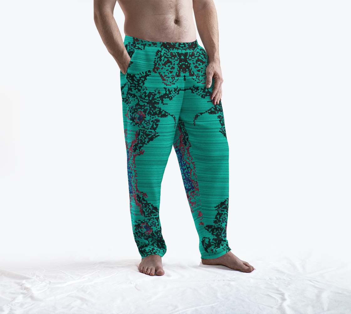 Pantalon lounge bleu pixelisé aux couleurs assumées
