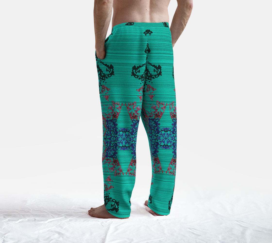 Pantalon lounge bleu pixelisé aux couleurs assumées