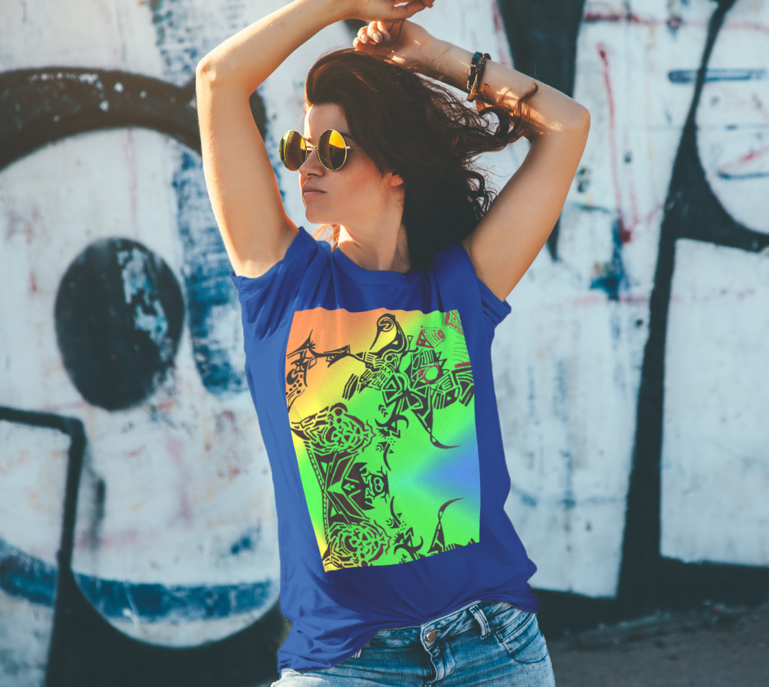 T-shirt unisexe avec design colorés - oh que oui!