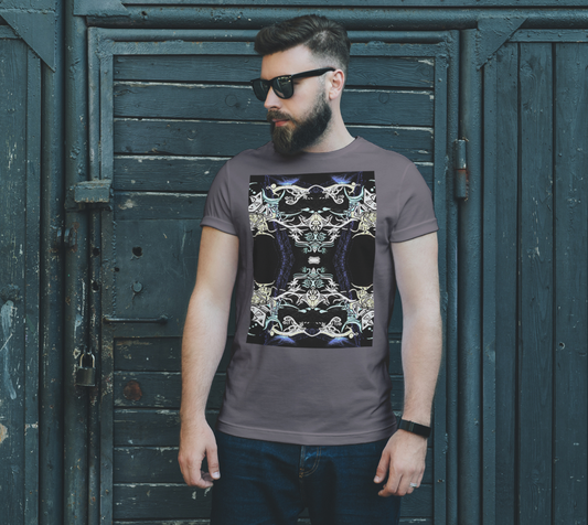 T-shirt unisexe avec dessin tribal noir aux motifs abstraits