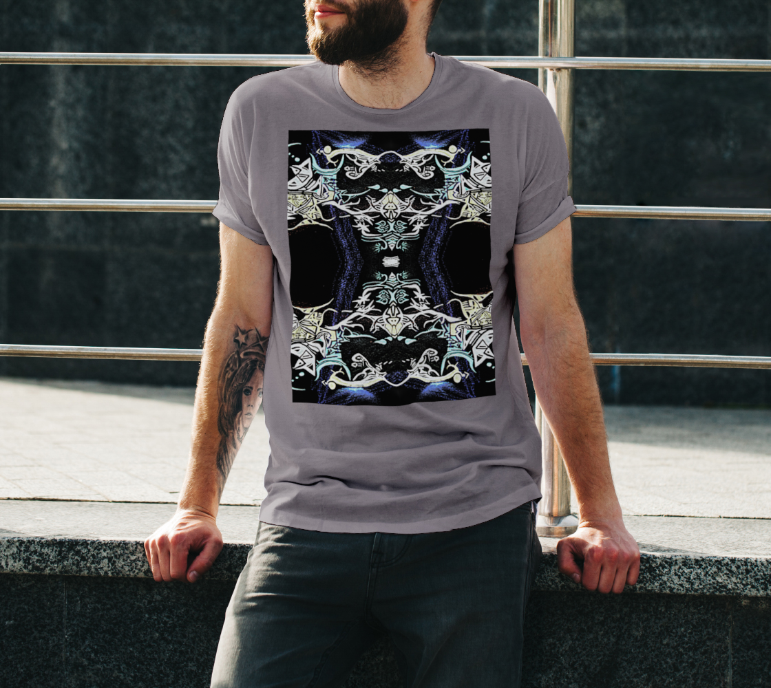 T-shirt unisexe avec dessin tribal noir aux motifs abstraits