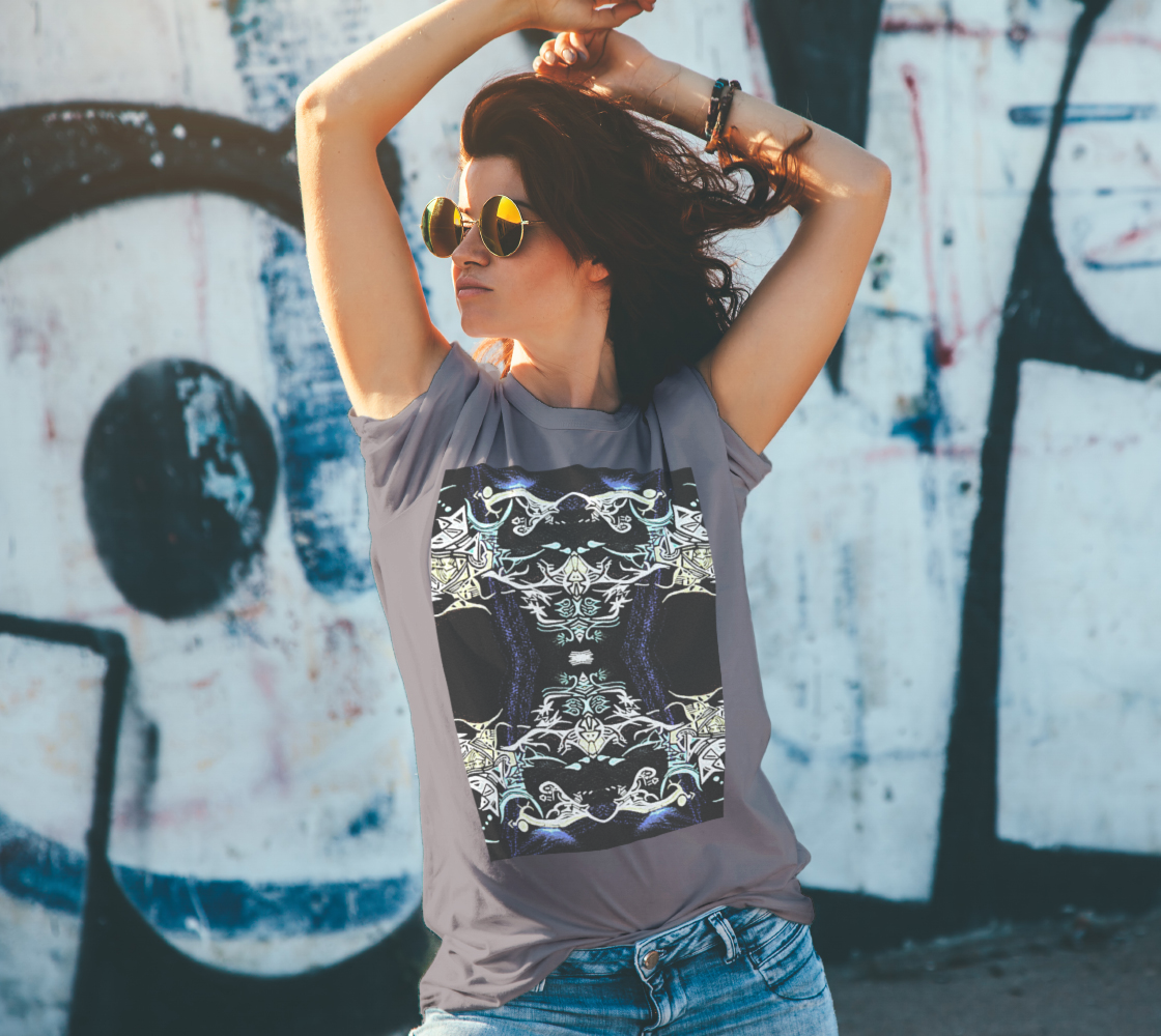T-shirt unisexe avec dessin tribal noir aux motifs abstraits