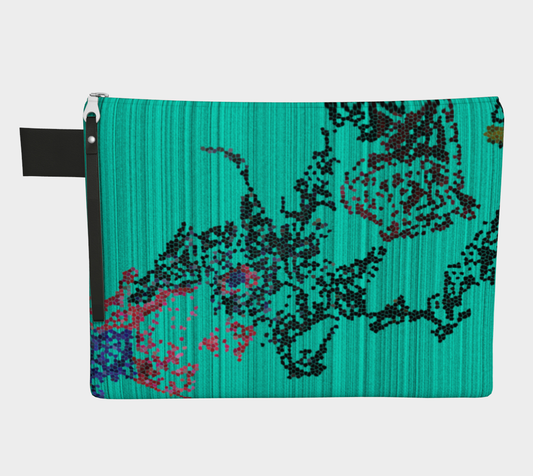 Trousse de maquillage aux couleurs bleues pixellisées