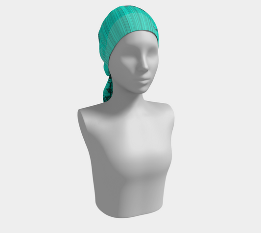 Foulard bleu au grain pixellisé