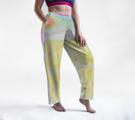 Pantalon aux couleurs pastels, délicates et élégantes