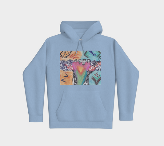 Coton ouaté - sweat à capuche unisexe - avec dessin original, Bâton de pouvoir