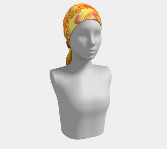 Foulard aux couleurs de feuilles d'automne et de feu