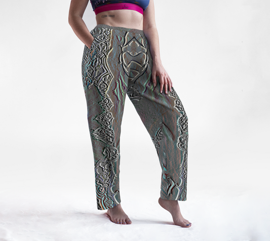 Pantalon gris avec motif tricolore à la Tiktok